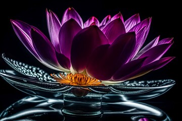 lotus flower on black background