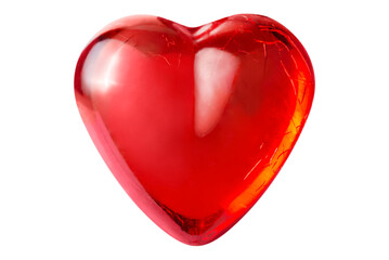Cracked glass heart isolated on transparent background.