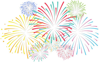 fireworks isolated on transparent or white background, png, mockup	
