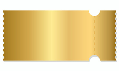 blank golden coupon or ticket. Golden sticker discount template empty. Vector illustration. - obrazy, fototapety, plakaty