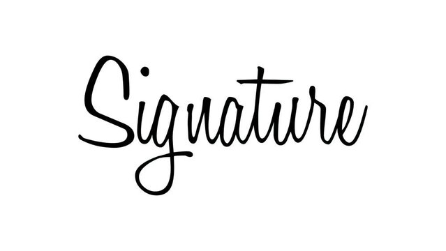 signature handwriting lettering text, animated signature writing 4k animation alpha motion looping graphics