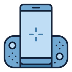 Game Controller for Mobile Phone vector Gamepad for Smartphone colored icon or design element © tentacula