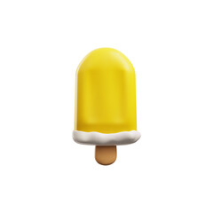 Fruit popsicle or ice cream on stick, realistic vector illustration isolated.