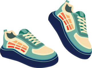 Green Sneakers Illustration