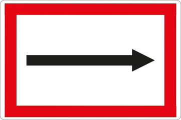 Panneaux code de la navigation en eaux intérieures: Obligation de prendre la direction indiquée	