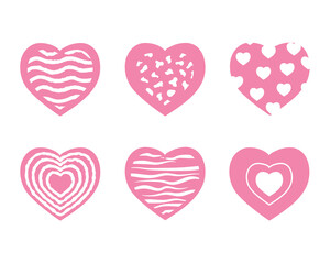 a set of hearts for decorating postcards, wallpapers, envelopes and stickers. set of hearts for Valentine's Day. heart icons