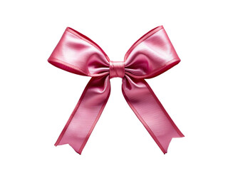 Pink bow with ribbon in PNG format or on a transparent background. A decorative and design element for a project, banner, postcard, business,celebration, invitation. A beautiful bright bow.