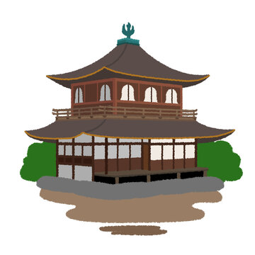 銀閣寺のイラスト