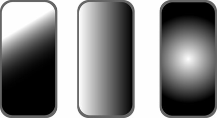 携帯端末画面イラストモノクロカラー３種