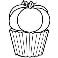 Thanksgiving pumpkin cupcake outline 
