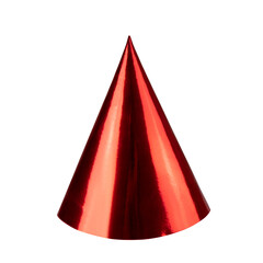 Red birthday cap png isolated white background. Party hat. 