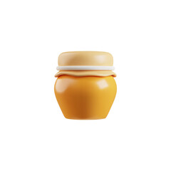 Honey jar or pot covered with a fabric realistic vector illustration isolated.