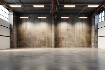 An empty warehouse image background - obrazy, fototapety, plakaty