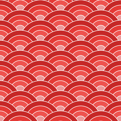 Red shade of Japanese wave pattern background. Japanese seamless pattern vector. Waves background illustration. for clothing, wrapping paper, backdrop, background, gift card.