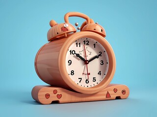 alarm clock in 3d cartoon style