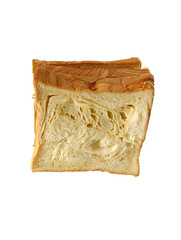 Breakfast toast on a white background
