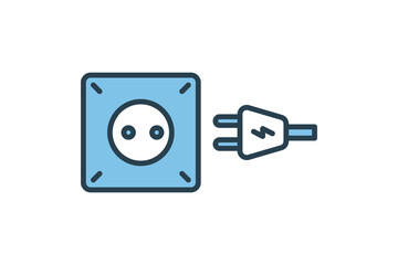 outlet icon. icon related with energy and technological development . flat line icon style. Simple vector design editable