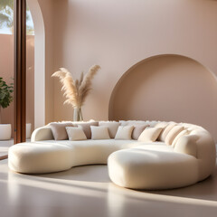 Fototapeta na wymiar white leather sofa and table