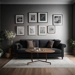 modern living room with fireplace