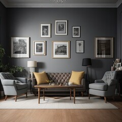 modern living room with fireplace