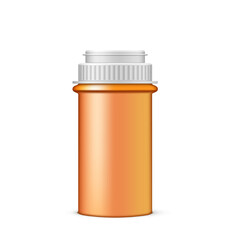 3D Orange Plastic Medicine Bottle For Drug Or Pill
