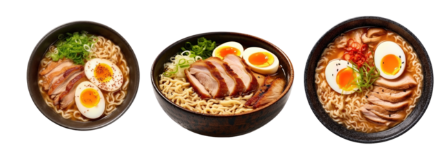 chicken ramen set transparent background