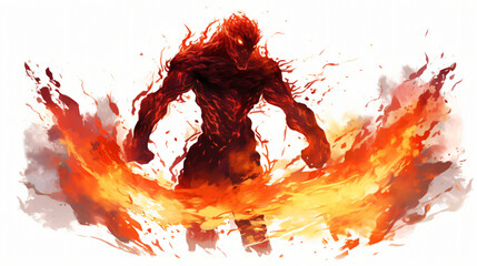 Fire Elemental Hero on white background