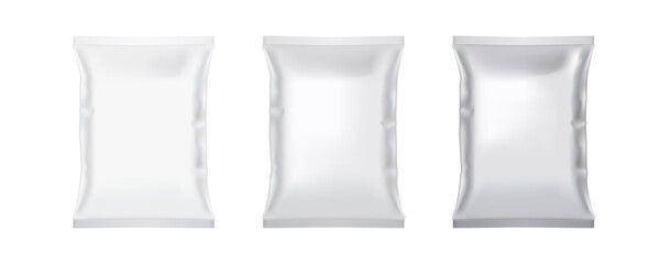 Plastic Foil Bag Packaging Mockup For Snack, Candy
