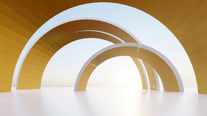 Obraz premium Abstract architecture background arched interior 3d render
