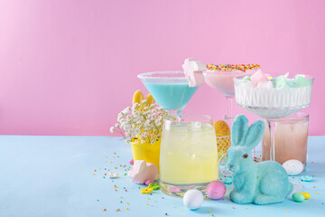 Colorful Easter party mocktails