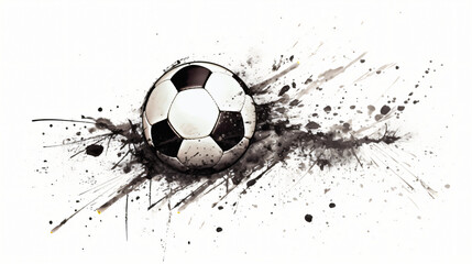 Football Illustration on White Background