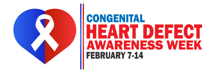 Congenital Heart Defect Awareness Week Vector Template Design Illustration. February  7-14. Suitable for greeting card, poster and banner