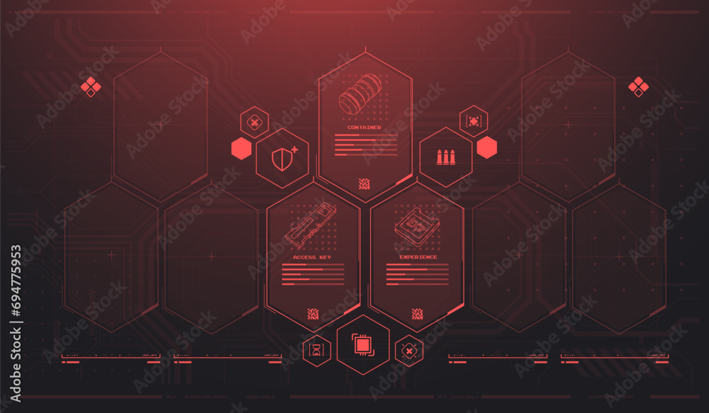 Poster sci-fi futuristic hud dashboard display virtual reality technology screen. game ui screen, abstract 