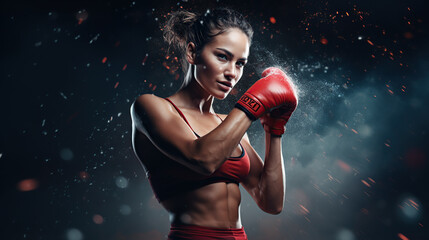woman wearing boxing gloves