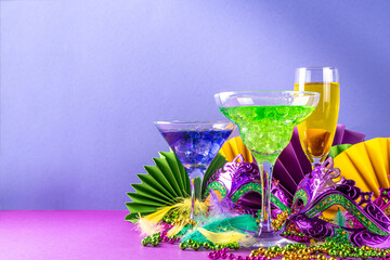 Mardi gras cocktails set