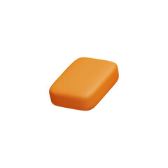 Orange rectangle gum pad 3D style, vector illustration