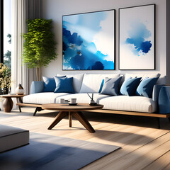 modern living room with a window