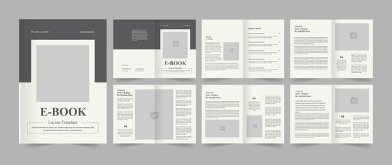 Minimal eBook Layout Template And Classy  eBook  Design - obrazy, fototapety, plakaty