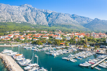 Fototapeta na wymiar Town of Orebic on Peljesac peninsula view, Dalmatia, Croatia