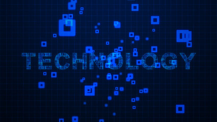 Technology Texts Circuit Lines Animation on Grid Background