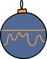 Christmas element. Holiday decoration. Christmas tree ball. Winter decoration