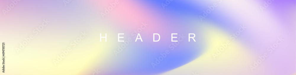 Poster Abstract pastel gradient header background. Innovation header background design for cover. Landing page concept for your graphic design