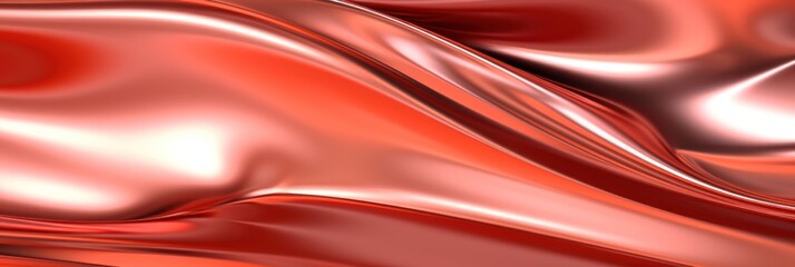 Glossy coral metal fluid glossy chrome mirror water effect background backdrop