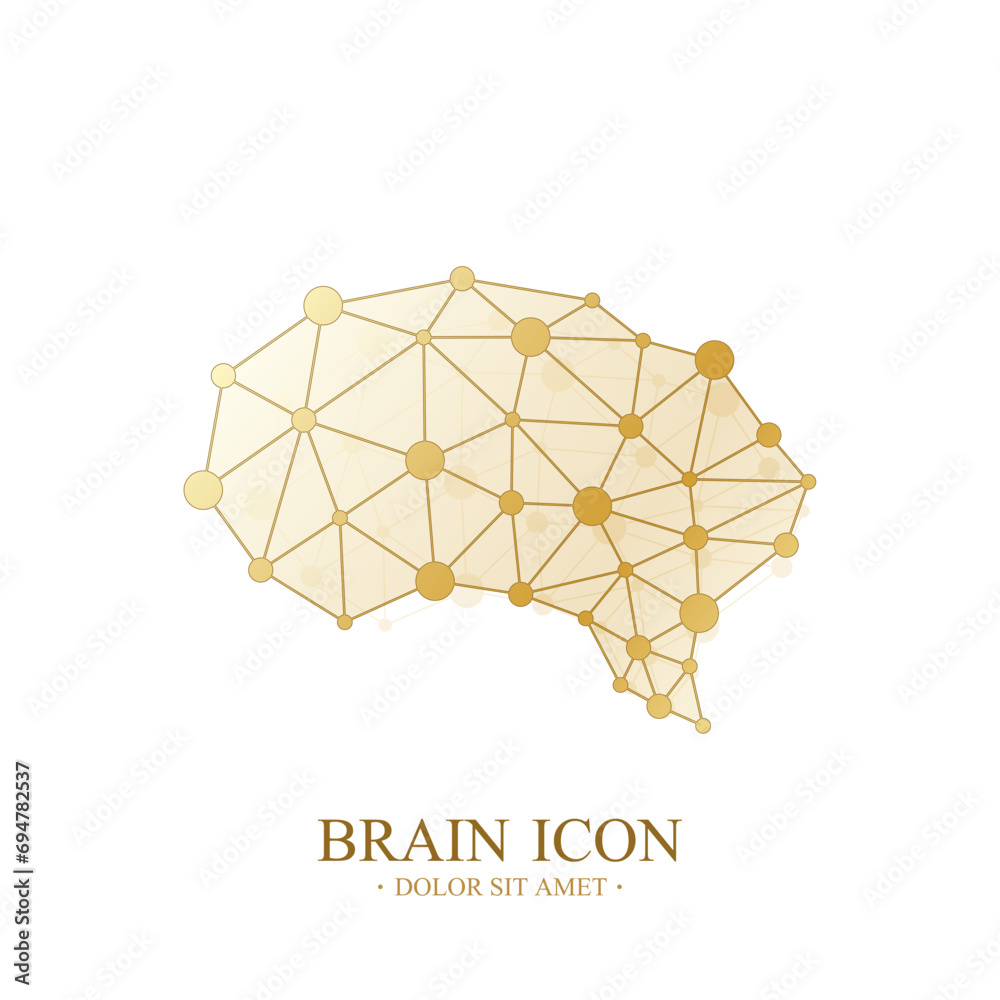 Poster premium vector template brain logo. creative concept design brain icon. artificial intelligence and 