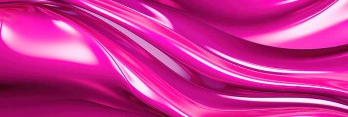 Glossy fuchsia metal fluid glossy chrome mirror water effect background backdrop texture