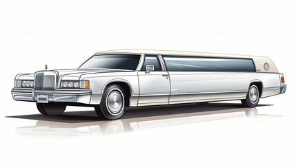 Limousine illustration on White Background - obrazy, fototapety, plakaty