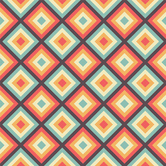 Vector seamless square pattern in retro style. - 694783779