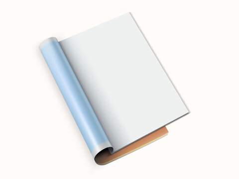 Blank Page Of Magazine Or Catalog On White Table
