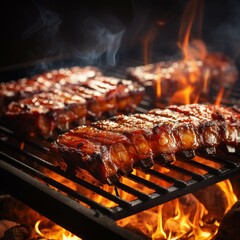 grilled meat on the grill