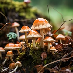 mushrooms in the forest